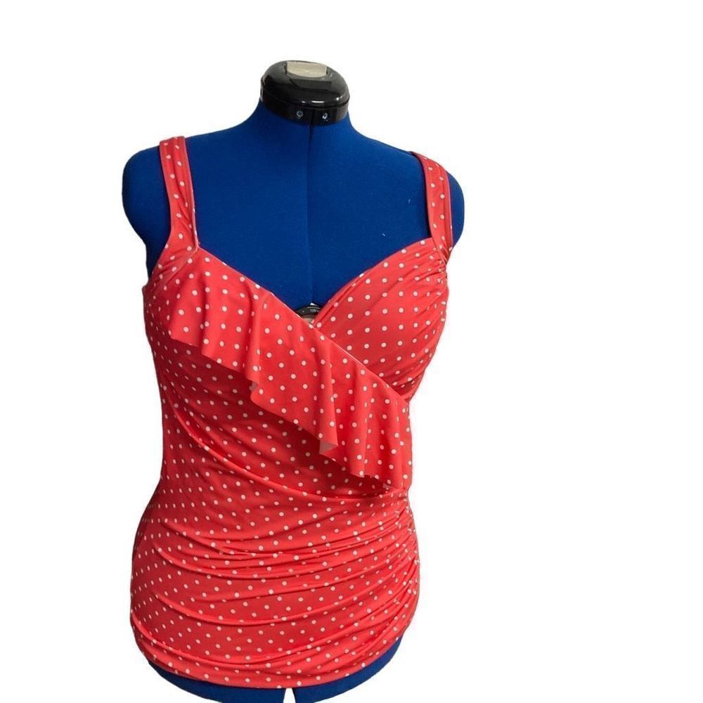 TALBOTS‎ Women’s Tankini Orange & White Size 14 Underwire Bra